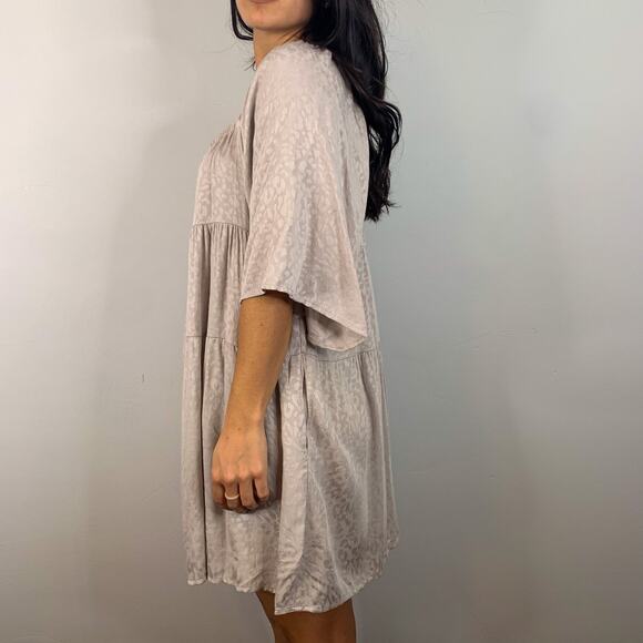 LunaChix Light Tan Ruffle Flowy Shift Dress - Picture 5 of 9